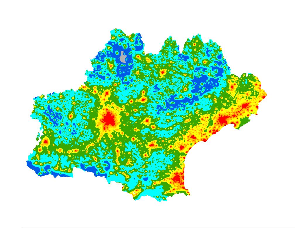 Modélisation de la pollution lumineuse en Occitanie